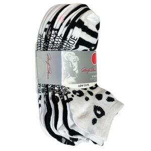 Marilyn Monroe Black & White Casual Low Cut No Show Womens Ankle Socks Ten Pairs